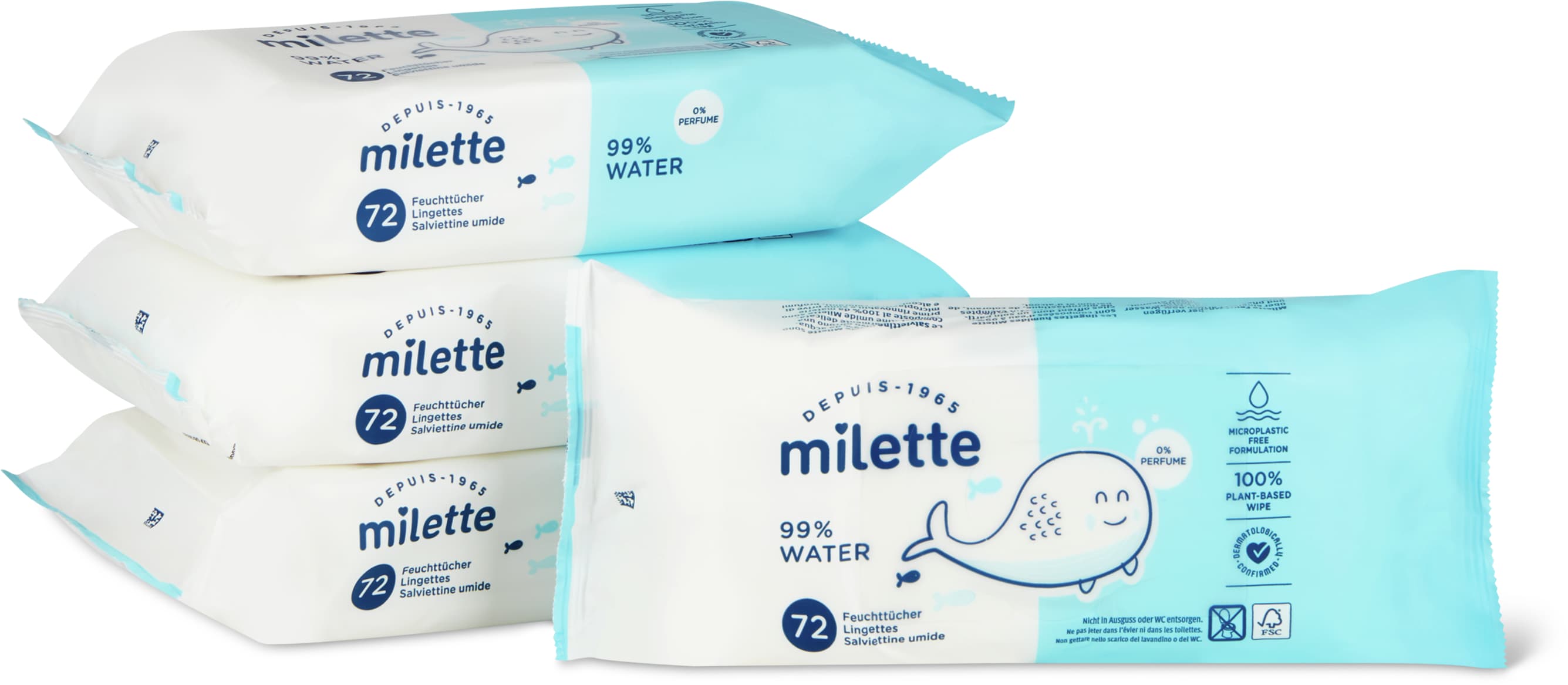 Lingettes 99% d’eau 0% de parfum